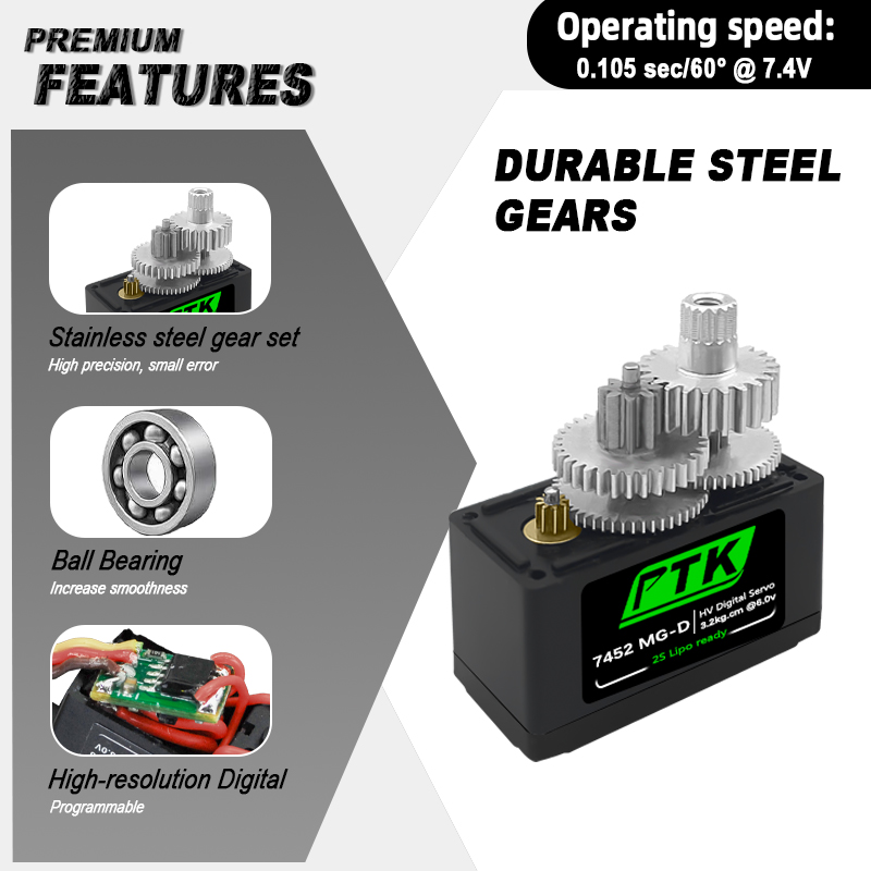 PTK 7452 MG-D 9g Digital Servo - đánh giá và giá Rc Helicopter Servo